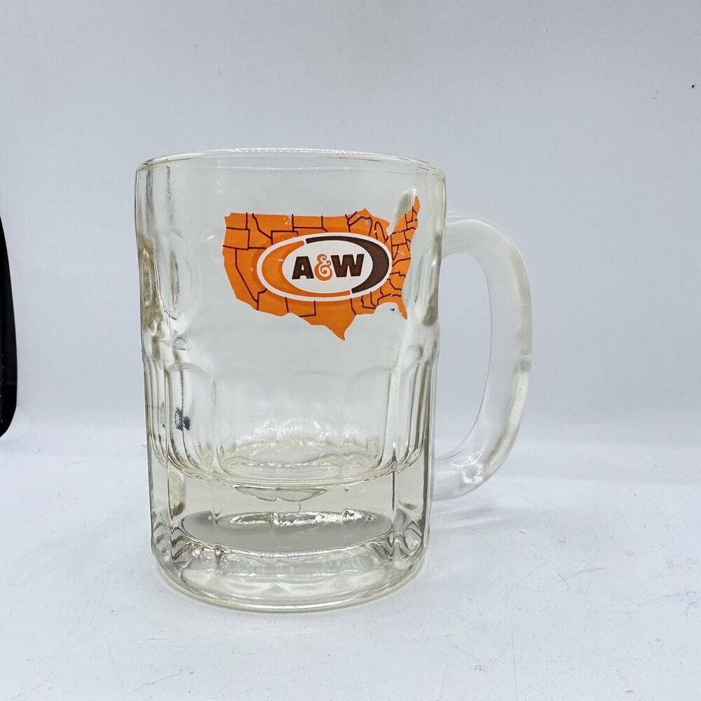 Vintage A&W Glass Mug Heavy 4” Root beer Nostalgia Retro Restaurant - Picture 2 of 6